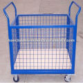 Galvanized collapsible metal container on wheels with competitive price in store(supplier)